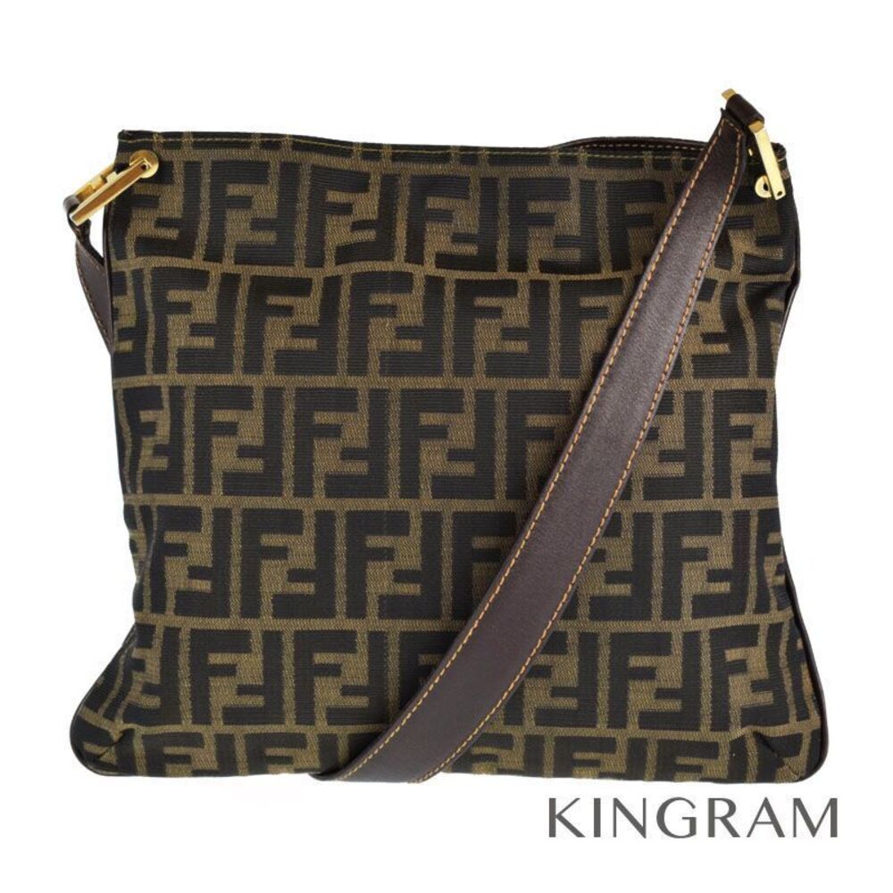 Fendi Zucca shoulder bag brown canvas leather
